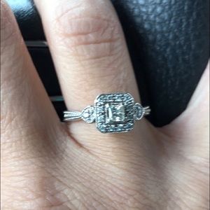 1tc 14ct white gold wedding/engagement ring size 6